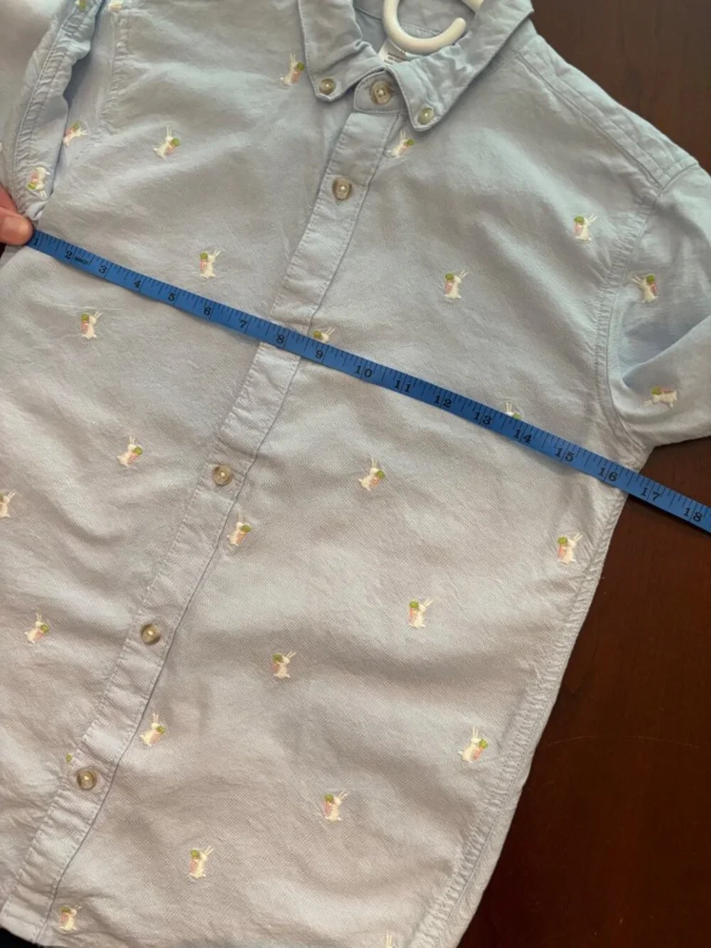 Gymboree Embroidered Easter Bunny Oxford Button Up Boys Size 10 Dress Shirt